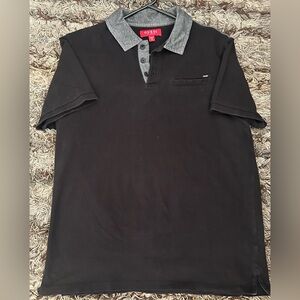 Guess Black Polo Shirt with Gray Details